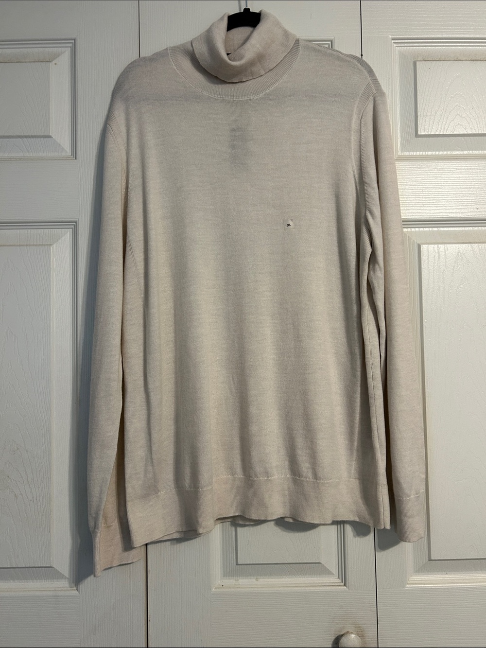 Express X-Large Cream Turtleneck Sweater Merino Wool Lightweight Long Tunic NWT
